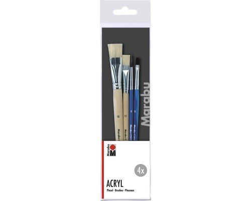 Marabu Künstlerpinsel Acryl Pinsel-Set 4-teilig