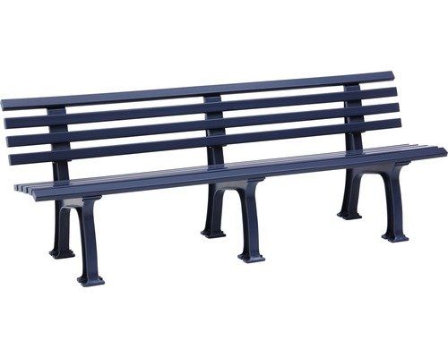Gartenbank Juist Kunststoff 4-Sitzer stahlblau