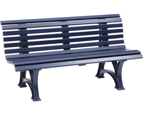 Gartenbank Helgoland Kunststoff 3-Sitzer stahlblau
