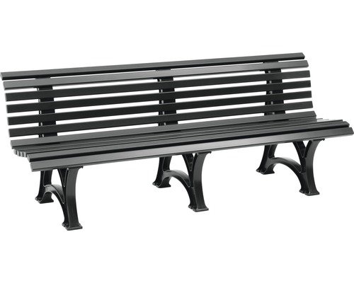 Gartenbank Borkum Kunststoff 4-Sitzer graphitgrau