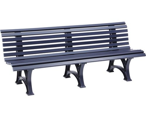 Gartenbank Borkum Kunststoff 4-Sitzer stahlblau