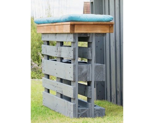 Paletten-Barbank Holz 2-Sitzer grau
