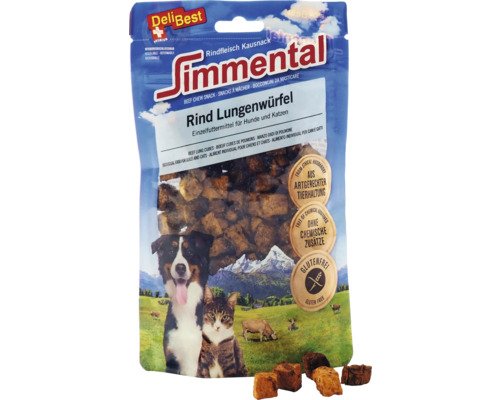 Hundesnack DeliBest Simmental Rind Lungenwürfel 60 g