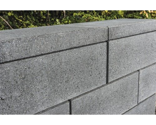 Mauerabdeckplatte iBrixx Modern basalt mit Glimmer 45 x 22,5 x 5 cm