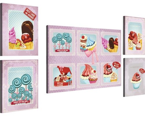 Leinwandbild Kuchen 5er-Set 115,6x64,8 cm