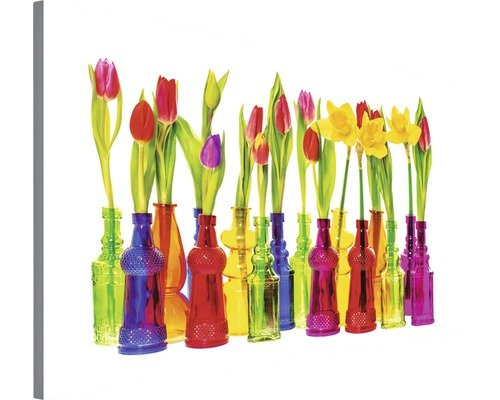 Leinwandbild Tulpen in Vasen 100x75 cm