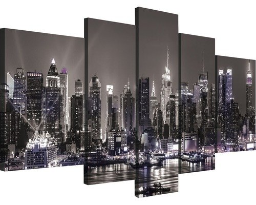 Leinwandbild Stadt 5er-Set 170x100 cm