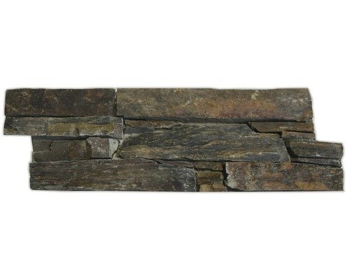 Wandverblender Naturstein im Betonmantel Schiefer multicolor 20x55 cm