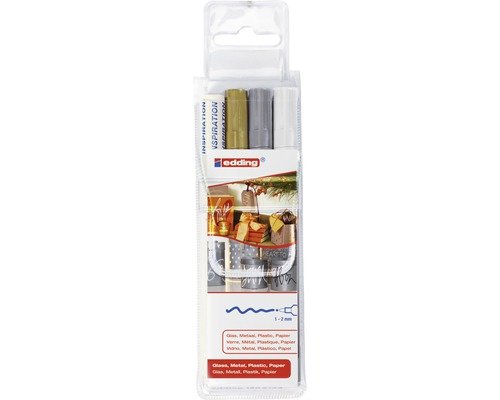 edding Lackmarker 751 E-3 gold/ silber/ weiss