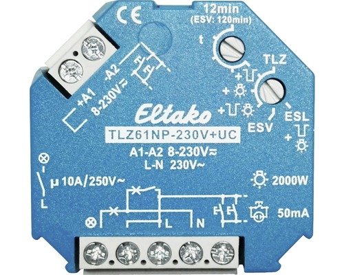 Treppenlichtzeitschalter Eltako TLZ61NP-230V+UC 10A/250V 1 Schliesser
