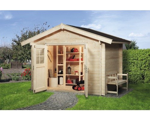 Gartenhaus weka 132 Gr.1 mit Fussboden 300 x 280 cm natur