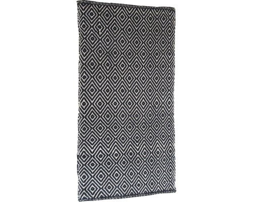 Fleckerlteppich Raute schwarz/weiss 50x80 cm