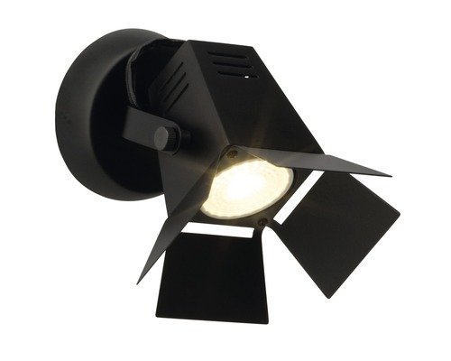 LED Wandspot Movie schwarz mit Leuchtmittel 1-flammig 345 lm 2700 K warmweiss Ø 140 mm
