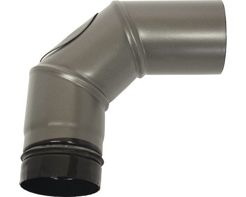 Pellet-Ofenrohr-Bogen Ø80 mm 90° mit Tür gussgrau