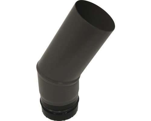Pellet-Ofenrohr-Bogen Ø80 mm 30° ohne Tür gussgrau