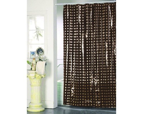 Duschvorhang PVC Punkte braun 180x200 cm