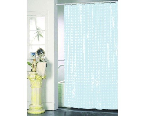 Duschvorhang PVC Punkte blau 180x200 cm