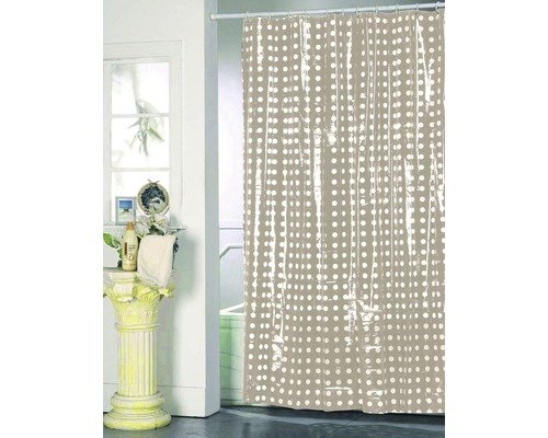 Duschvorhang PVC Punkte beige 180x200 cm