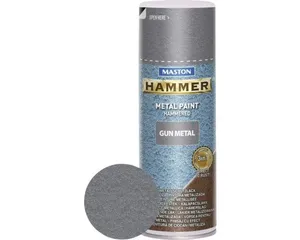 Maston Sprühlack Hammerschlag-Effekt Metallschutz metal grau seidenglänzend 400 ml