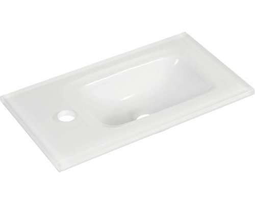 form & style Möbel-Waschtisch FELINA 45 cm Glas weiss inkl. Ablaufventil