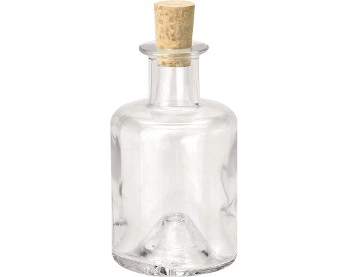 Glasflasche rund mit Korken 200ml