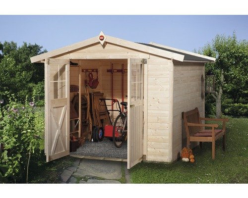 Gartenhaus weka 316 Gr.4 mit Fussboden 290 x 273 cm natur