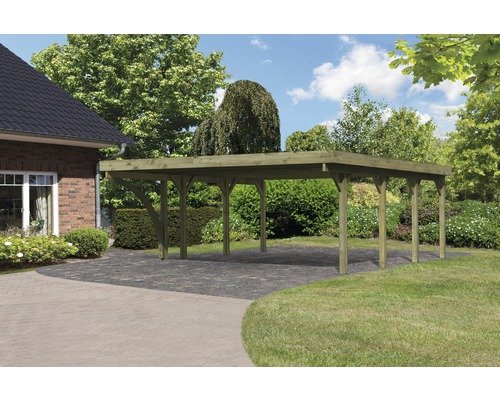 Doppelcarport Karibu Pluwig 2 Variante B 598x673 cm kesseldruckimprägniert