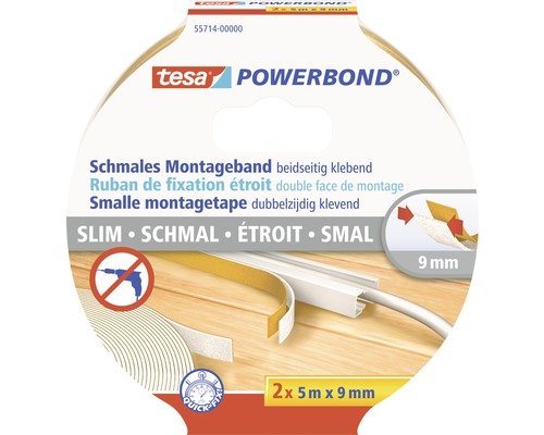 tesa® Montageband schmal 9 mm x 5 m