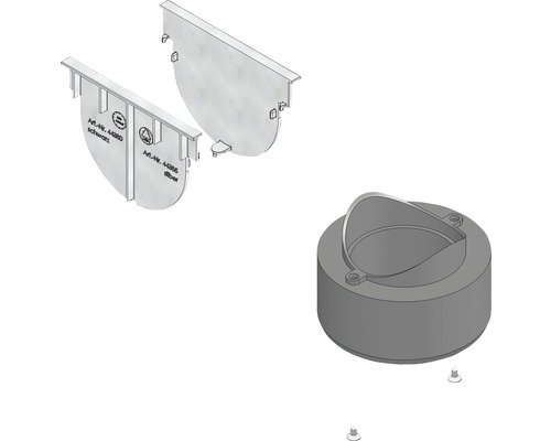 Hauraton TOP X Anschluss-Set mit Stirnwand und Adapter silber DN/OD 75/110 mm