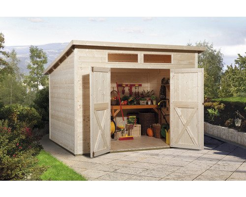 Gartenhaus weka 325 A Gr. 3 mit Fussboden 278 x 237 cm natur