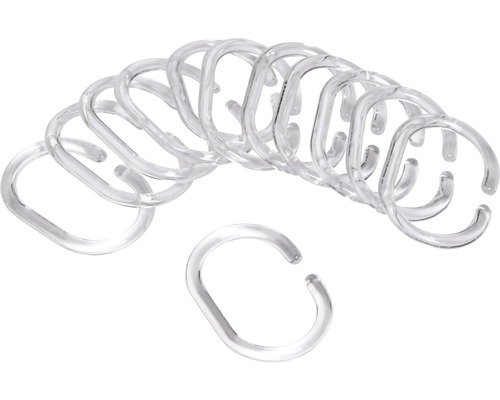 Duschvorhangringe transparent 12 Stk