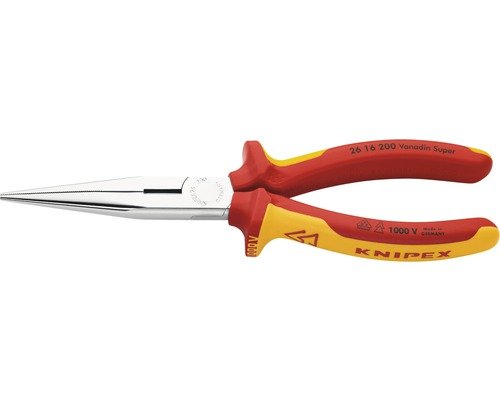 Knipex Flachrundzange Verchromt VDE 200 mm