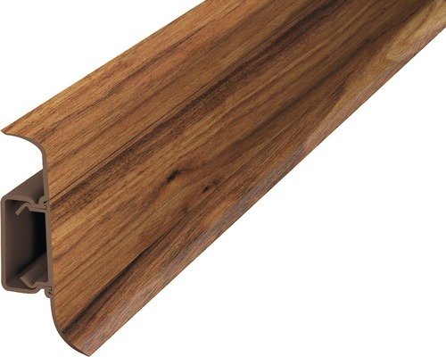 Prinz Klemmsockelleiste mit Kabelführung Kunststoff nussbaum rot 50 x 2500 mm