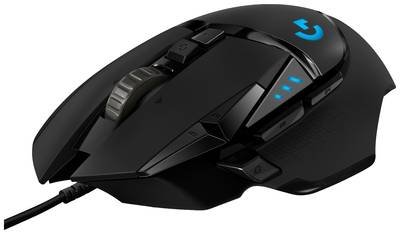 Logitech G502 Hero Gaming-Maus USB Optisch Schwarz 11 Tasten 16000 dpi Beleuchtet, Integrierter Profilspeicher, Gewichts