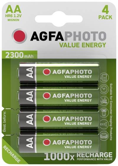 AgfaPhoto HR06 Mignon (AA)-Akku NiMH 2300 mAh 1.2 V 4 St.