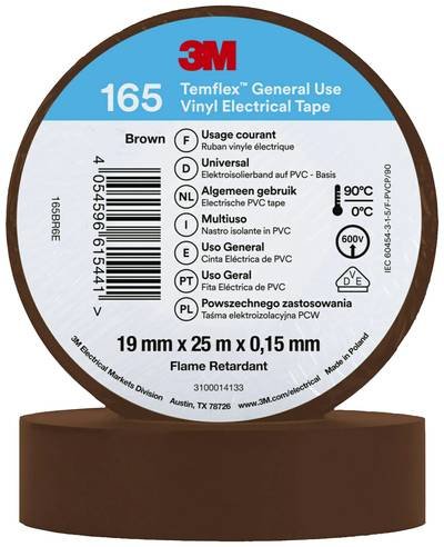 3M Temflex™ 165 165BR6E Isolierband Temflex™ 165 Braun (L x B) 25 m x 19 mm 1 St.