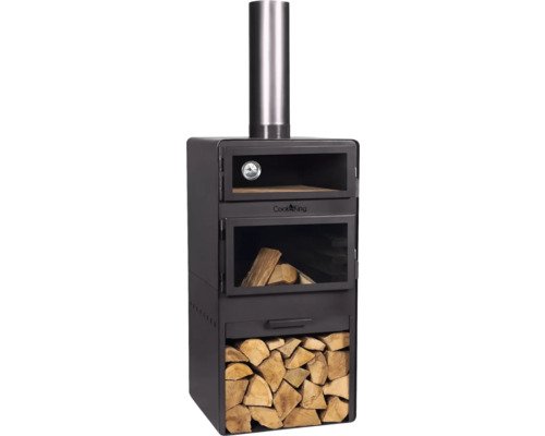 Grillkamin Pizzaofen Vento Plus Cook King 50x150 cm schwarz