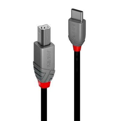 LINDY USB-Kabel USB 2.0 USB-C® Stecker, USB-B Stecker 2.00 m Schwarz 36942