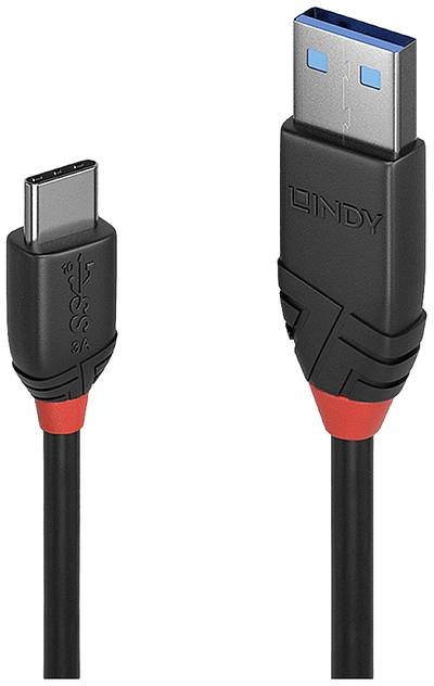 LINDY USB-Kabel USB 3.2 Gen1 USB-C® Stecker, USB-A Stecker 0.15 m Schwarz 36914
