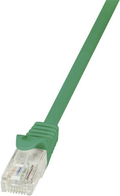 LogiLink CP2015U RJ45 Netzwerkkabel, Patchkabel CAT 6 U/UTP 0.25 m Grün mit Rastnasenschutz 1 St.