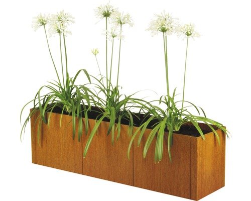 bellissa Hochbeet ohne Boden 116x44x50 cm Cortenstahl