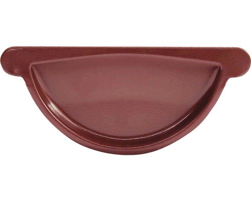 PRECIT Rinnenendstück Stahl halbrund oxidrot RAL 3009 NW 125 mm