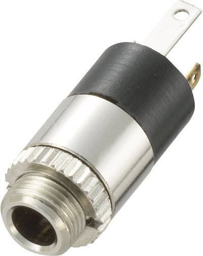 TRU COMPONENTS 718600 Klinken-Steckverbinder 3.5 mm Buchse, Einbau vertikal Polzahl: 3 Stereo Silber 1 St.