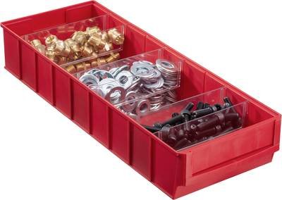 Allit 456571 Sichtlagerkasten neu (L x B x H) 500 x 185 x 81 mm Rot 1 St.