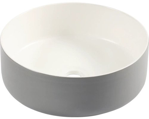 Aufsatzwaschbecken Differnz Mira 36 x 36 cm grau weiss matt 38.009.06