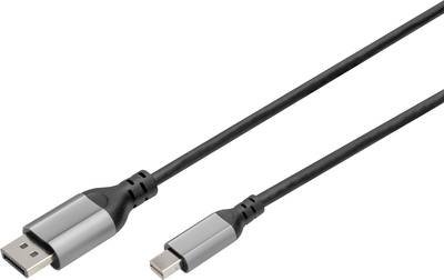 Digitus DisplayPort / Mini-DisplayPort Anschlusskabel DisplayPort Stecker, Mini DisplayPort Stecker 2 m Schwarz DB-34010