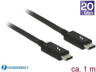Delock Thunderbolt Anschlusskabel Thunderbolt™ (USB-C®) Stecker, Thunderbolt™ (USB-C®) Stecker 1.00 m Schwarz 84845 Thun