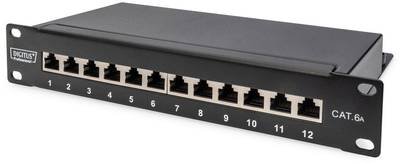 Digitus DN-91612S-EA 12 Port Netzwerk-Patchpanel 254 mm (10") CAT 6a 1 HE Bestückt