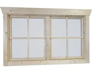 Doppelfenster für Gartenhaus 28 mm SKAN HOLZ 2x57.5x70.5 cm natur