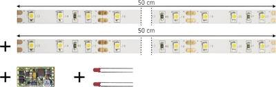 TAMS Elektronik 53-01450-02-C LED-Streifen Fahrtrichtungsabhängig, Dimmen, Schalten mit Modul Warmweiß 1 Set